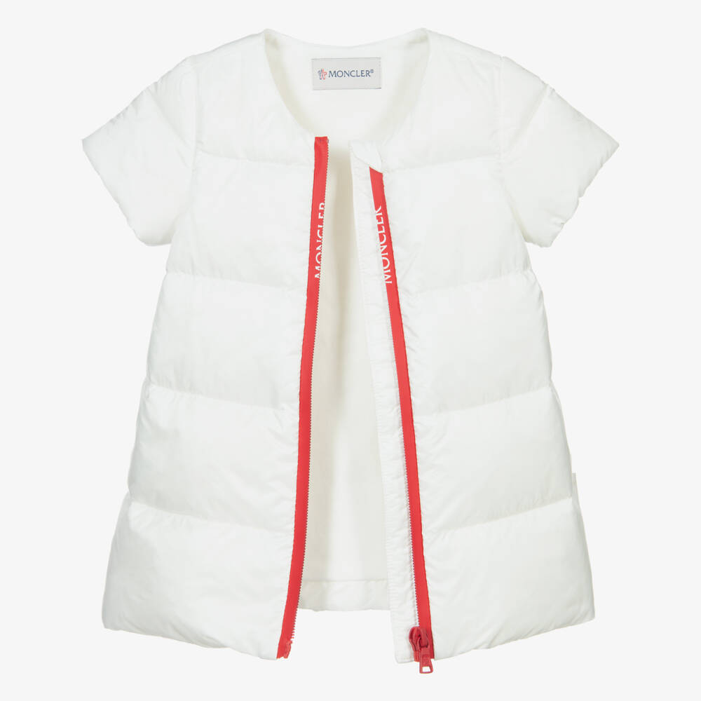 Moncler Enfant-Girls White Down Padded Dress | Childrensalon