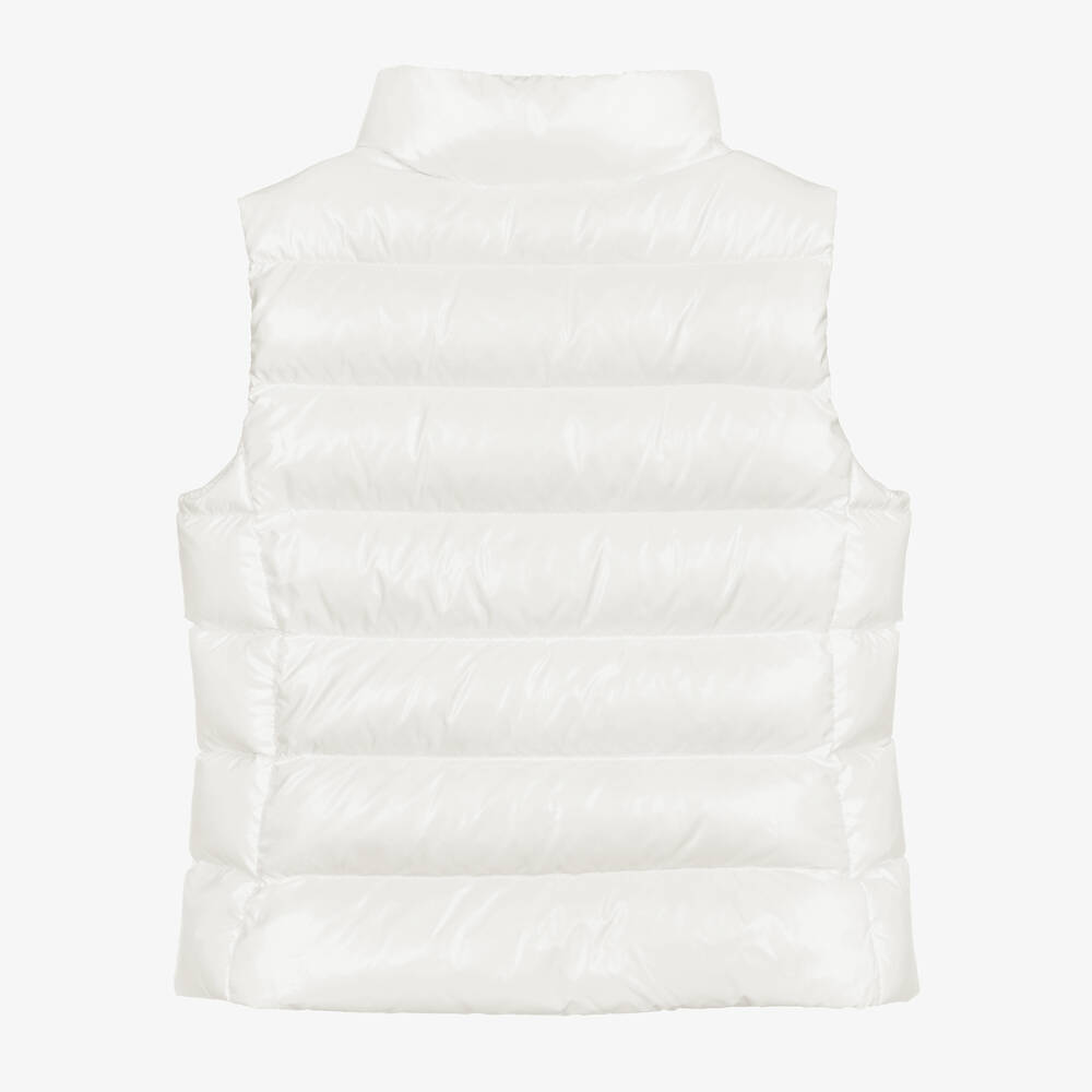 Moncler Enfant-Girls White Ghany Down Padded Gilet | Childrensalon