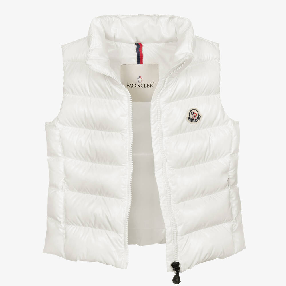 Moncler Enfant-Girls White Ghany Down Padded Gilet | Childrensalon