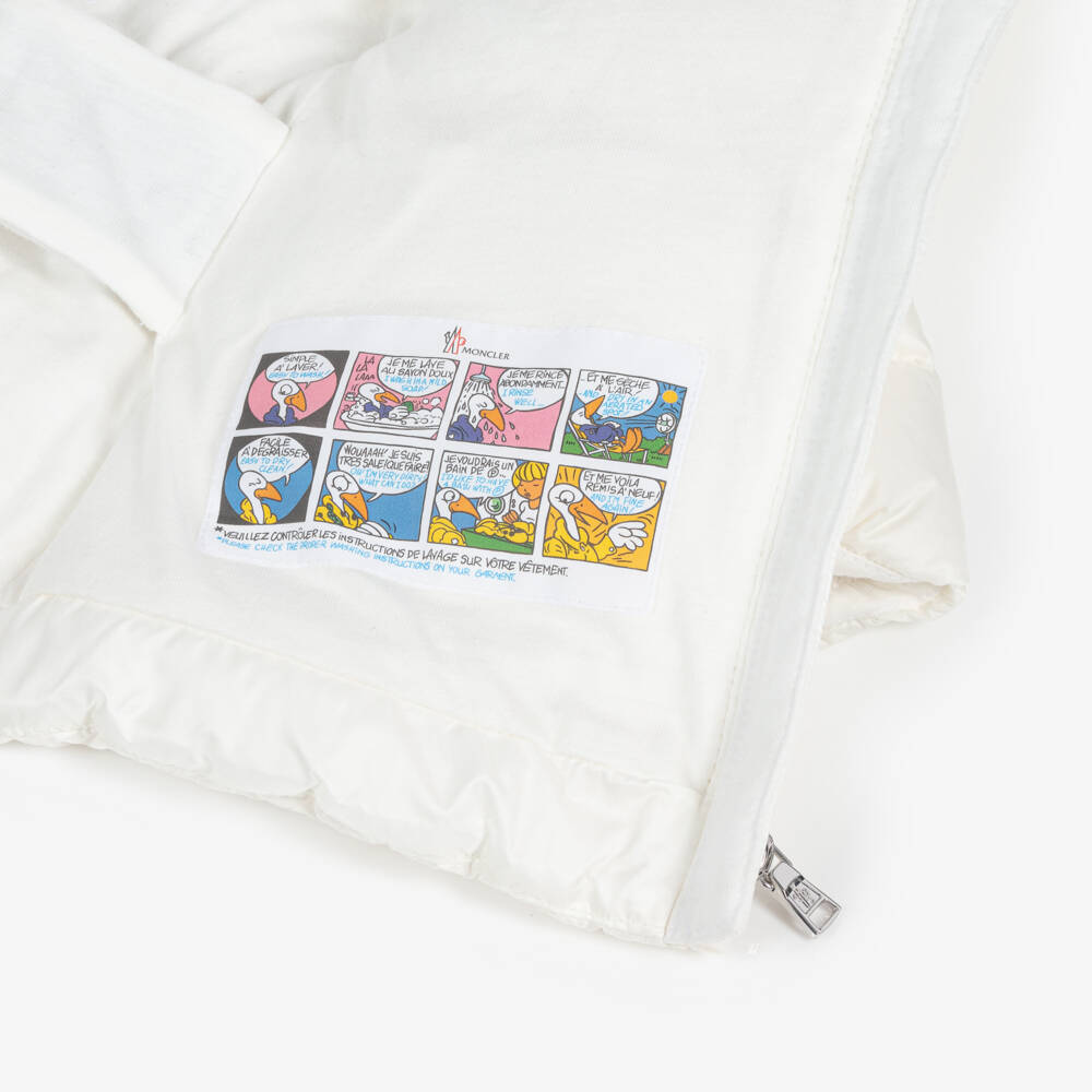 Moncler Enfant-Girls White Obie Down Padded Hooded Jacket | Childrensalon