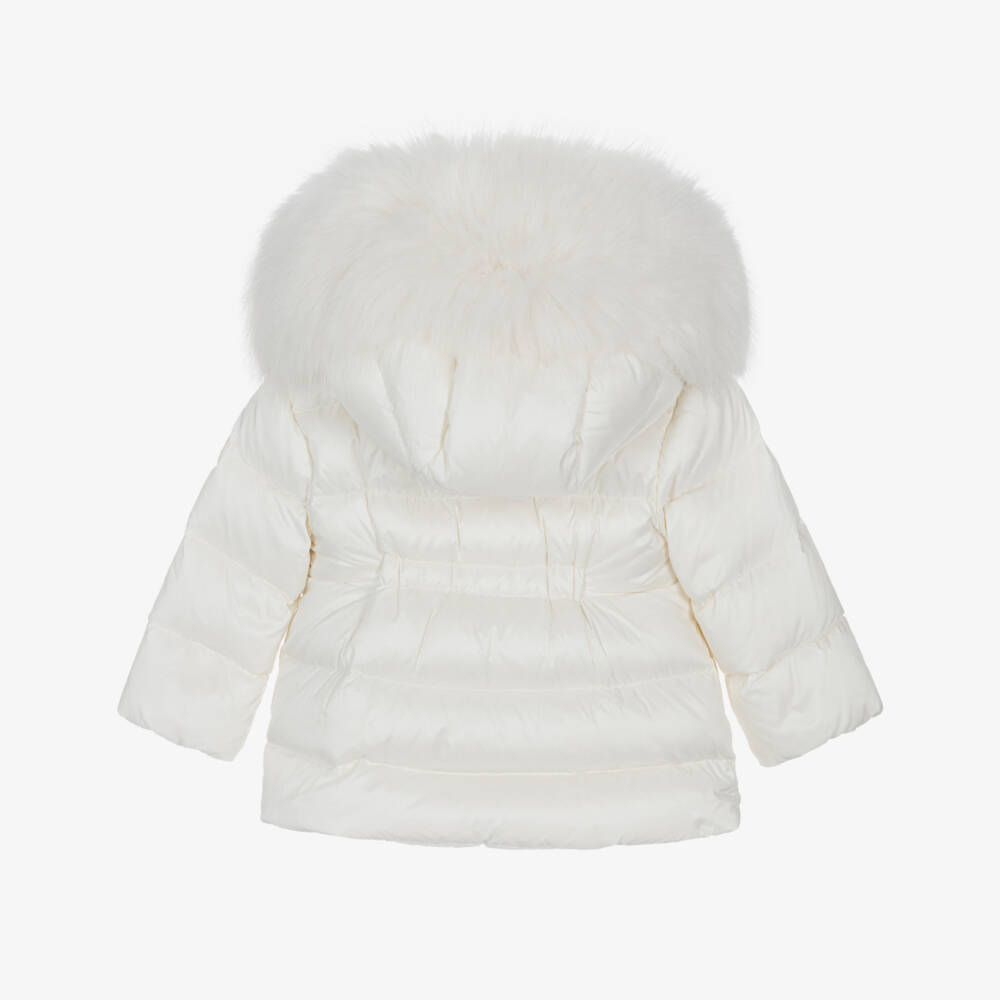 Moncler Enfant-Girls White Obie Down Padded Hooded Jacket | Childrensalon