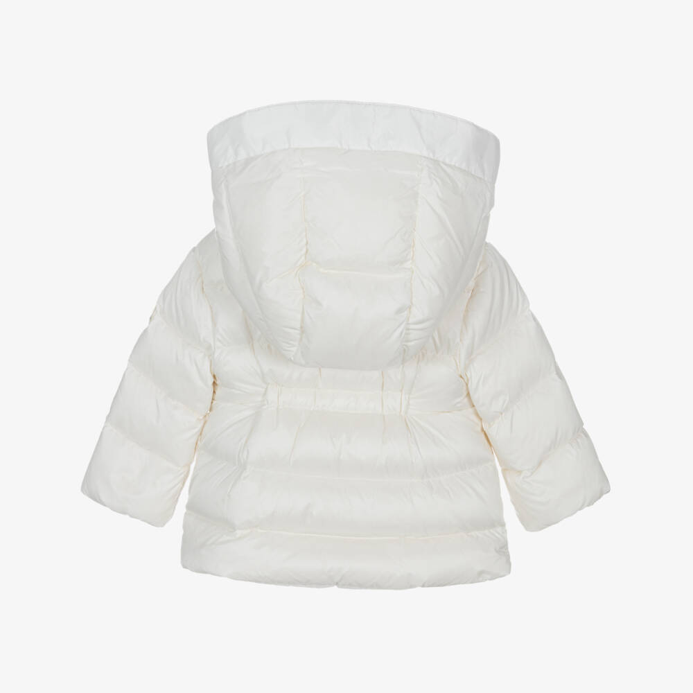 Moncler Enfant-Girls White Obie Down Padded Hooded Jacket | Childrensalon