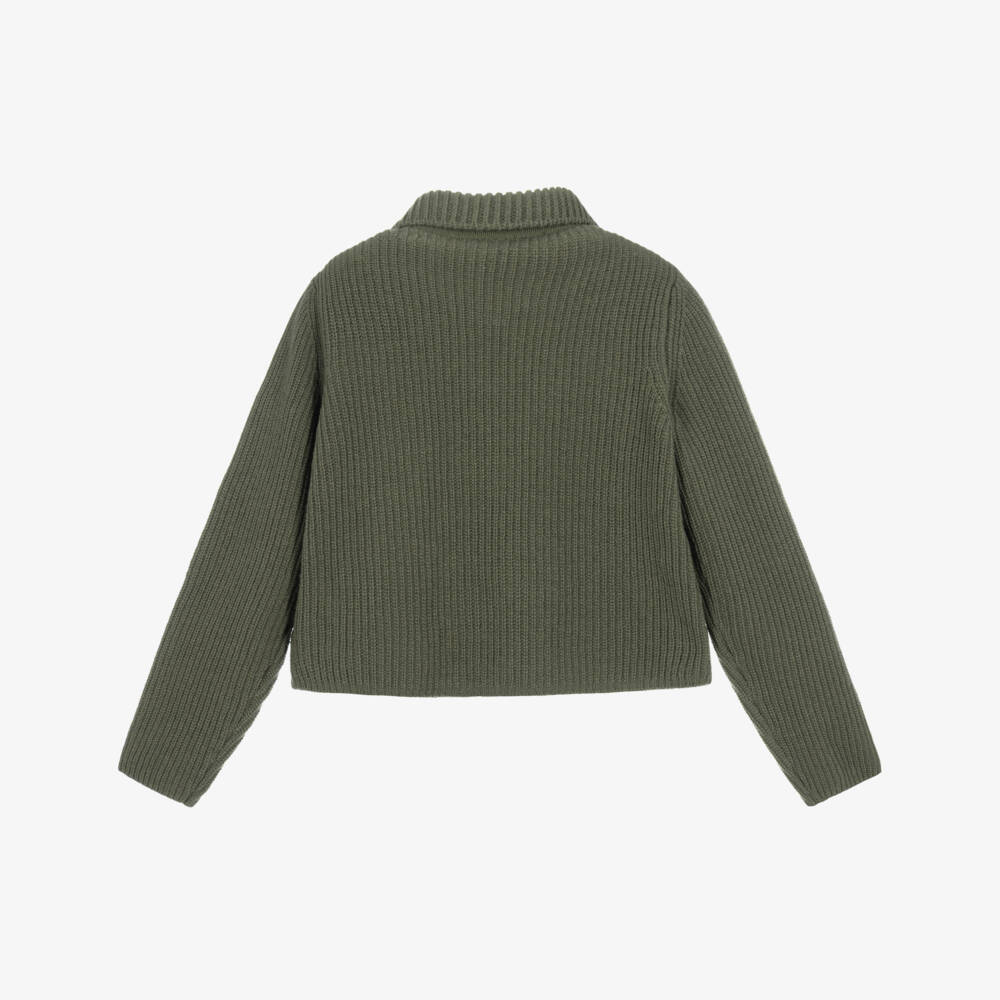 Moncler Enfant-Girls Wool & Cashmere Blend Padded Cardigan | Childrensalon