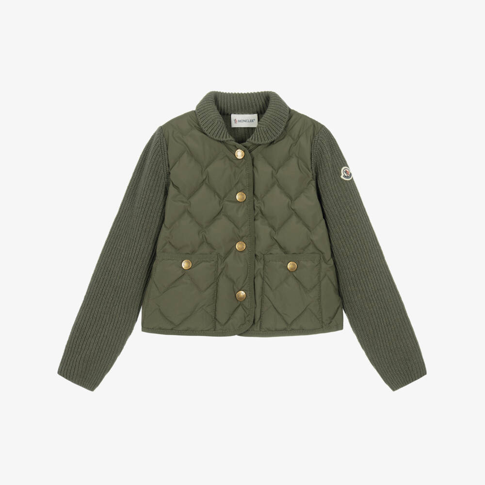 Moncler Enfant-Girls Wool & Cashmere Blend Padded Cardigan | Childrensalon