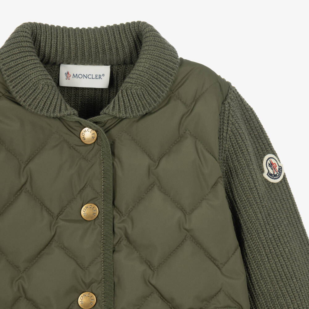 Moncler Enfant-Girls Wool & Cashmere Blend Padded Cardigan | Childrensalon