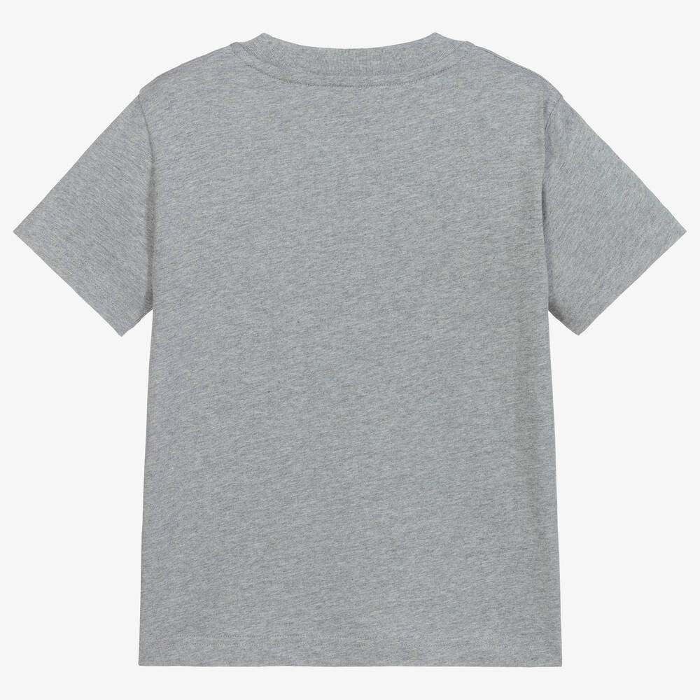 Moncler Enfant-Grey Marl Cotton T-Shirt | Childrensalon