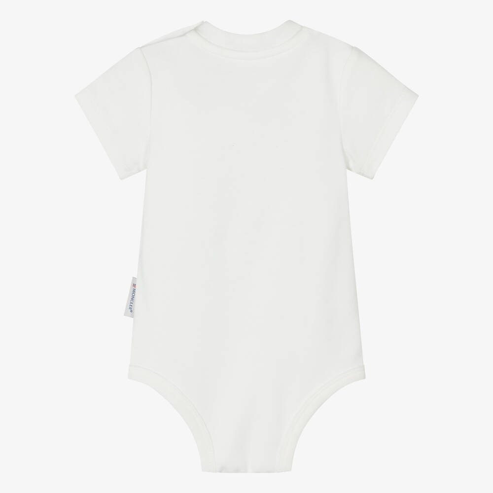 Moncler Enfant-Ivory Embroidered Cotton Bodyvest  | Childrensalon