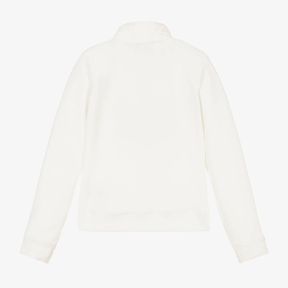 Moncler Enfant-Ivory Fleece Zip-Up Top | Childrensalon