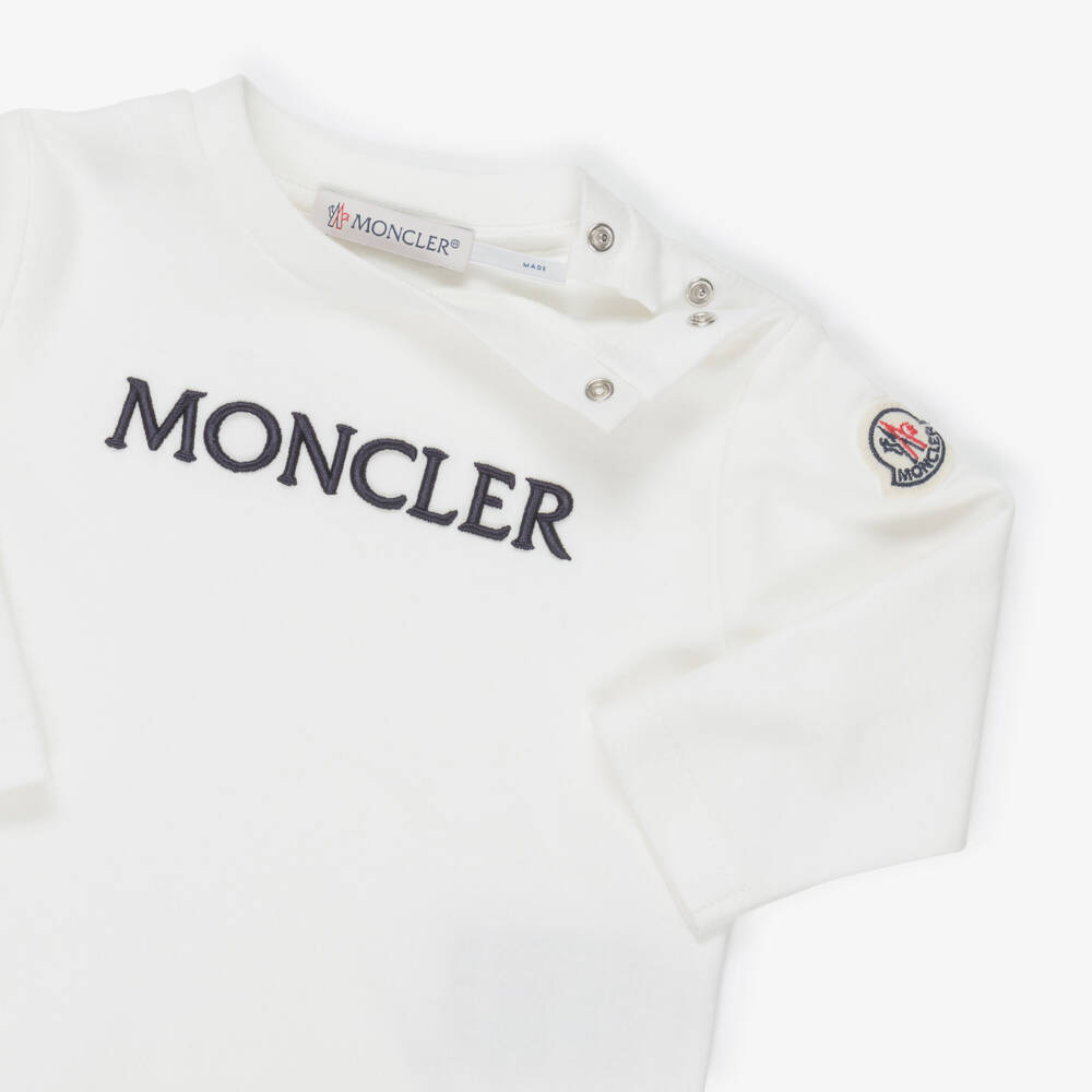 Moncler Enfant-Ivory Striped Cotton Baby Leggings Gift Set | Childrensalon