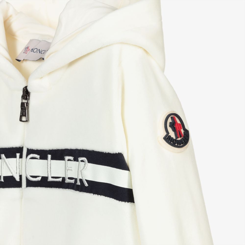 Moncler Enfant-Ivory Velour Romper | Childrensalon