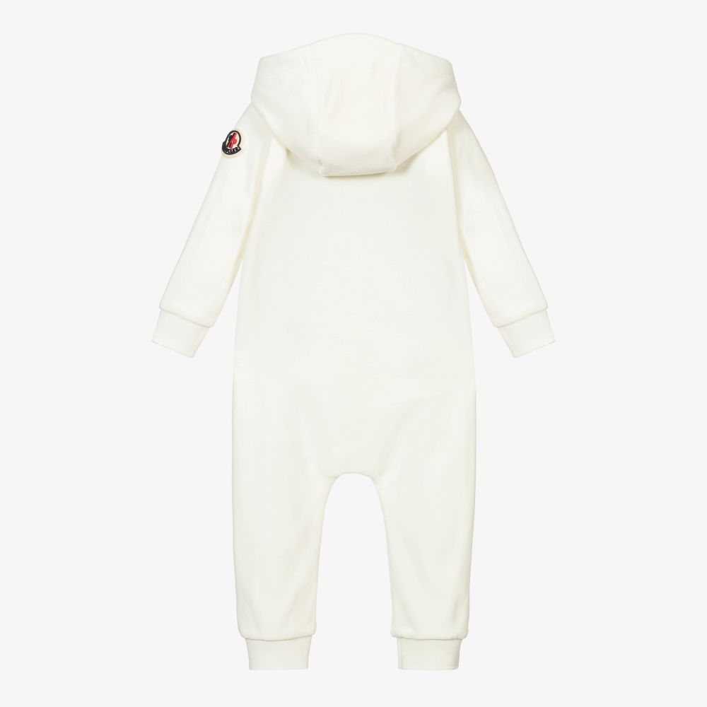 Moncler Enfant-Ivory Velour Romper | Childrensalon