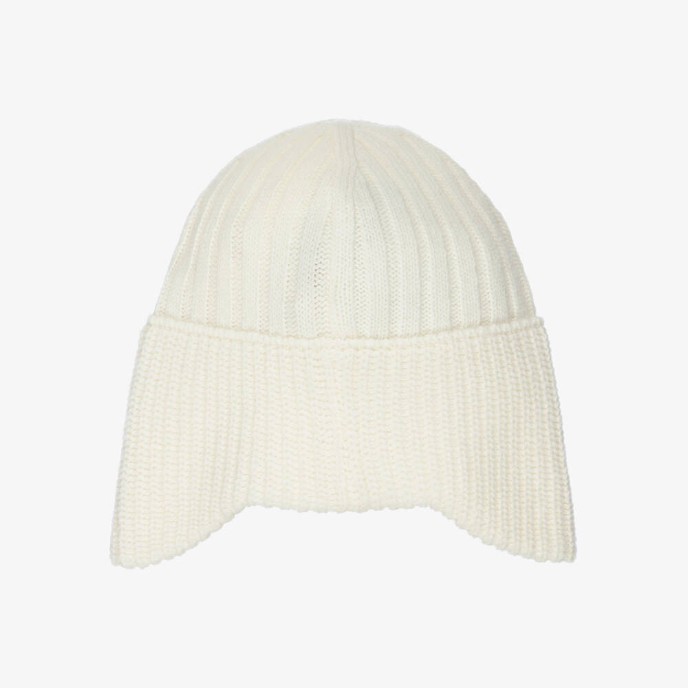 Moncler Enfant-Ivory Wool & Cashmere Knitted Hat | Childrensalon