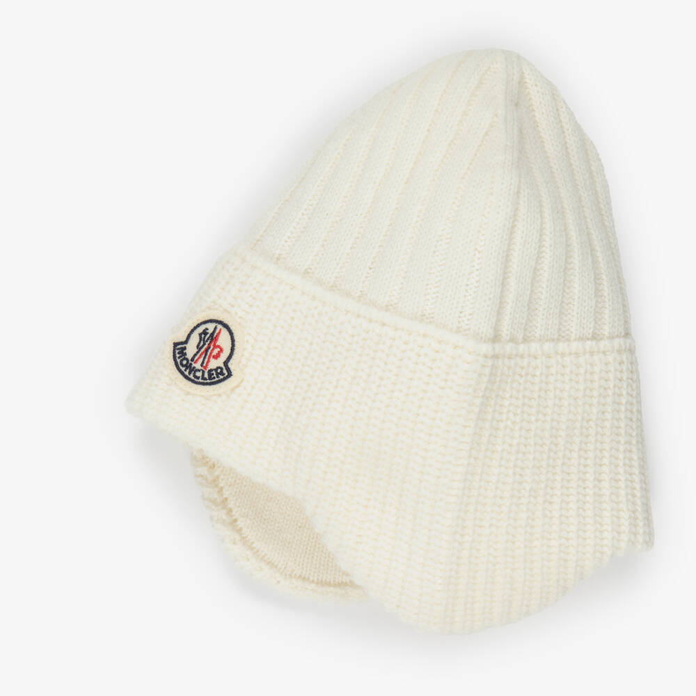 Moncler Enfant-Ivory Wool & Cashmere Knitted Hat | Childrensalon