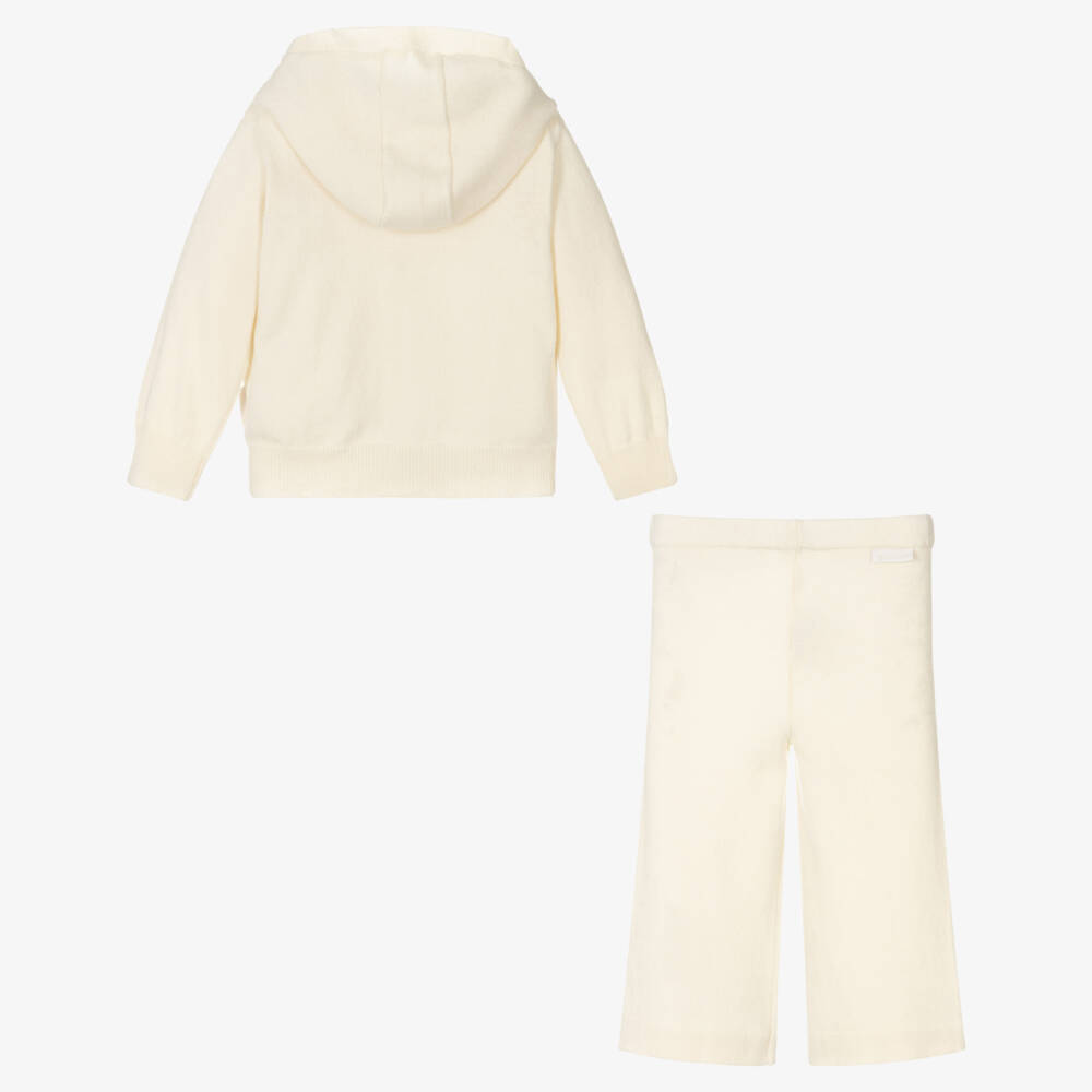 Moncler Enfant-Ivory Wool Knit Tracksuit | Childrensalon
