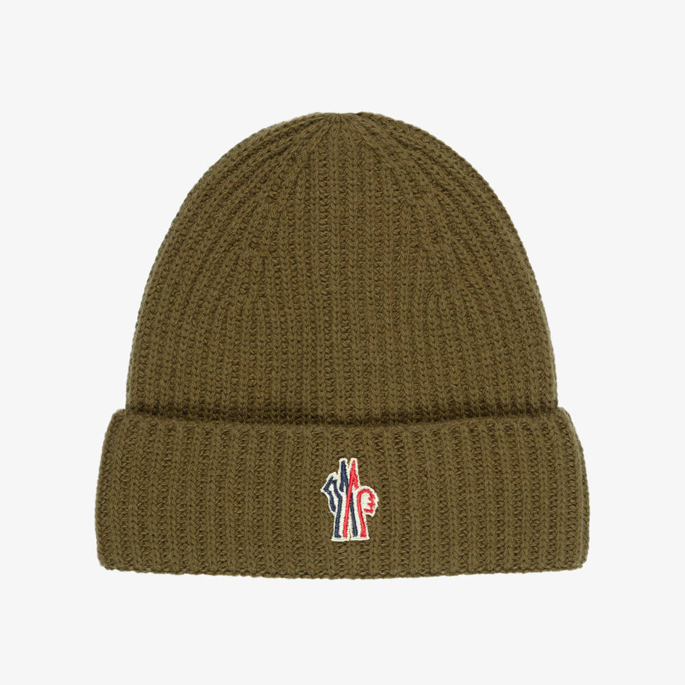 Moncler Enfant-Khaki Grenoble Apres Ski Wool Beanie | Childrensalon