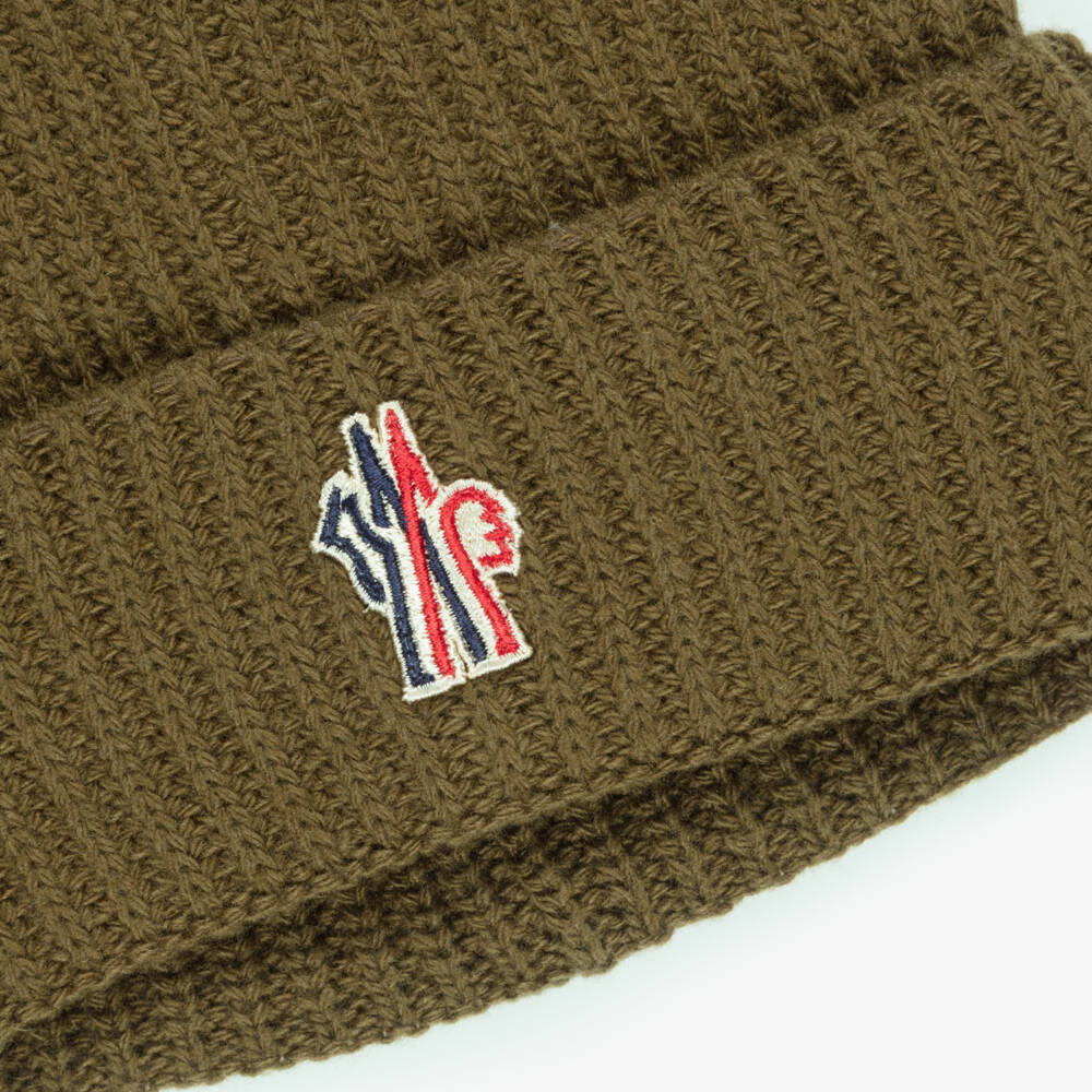 Moncler Enfant-Khaki Grenoble Apres Ski Wool Beanie | Childrensalon