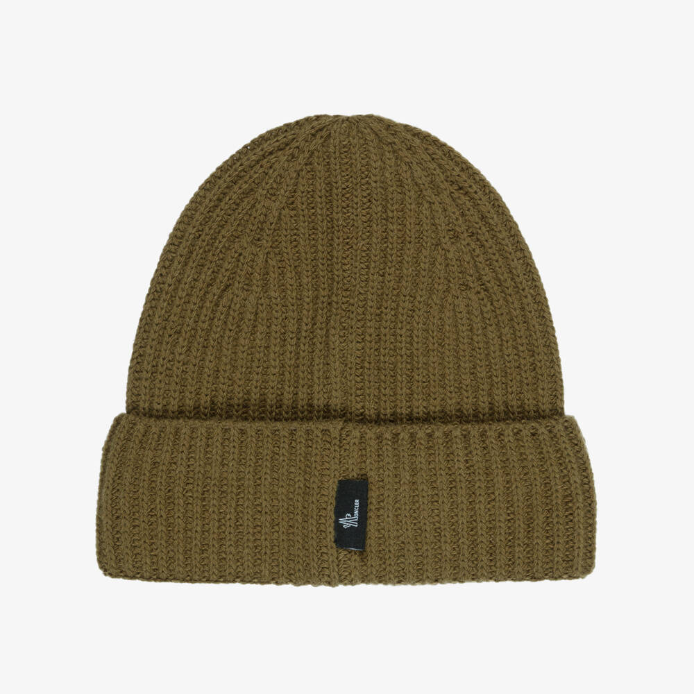 Moncler Enfant-Khaki Grenoble Apres Ski Wool Beanie | Childrensalon