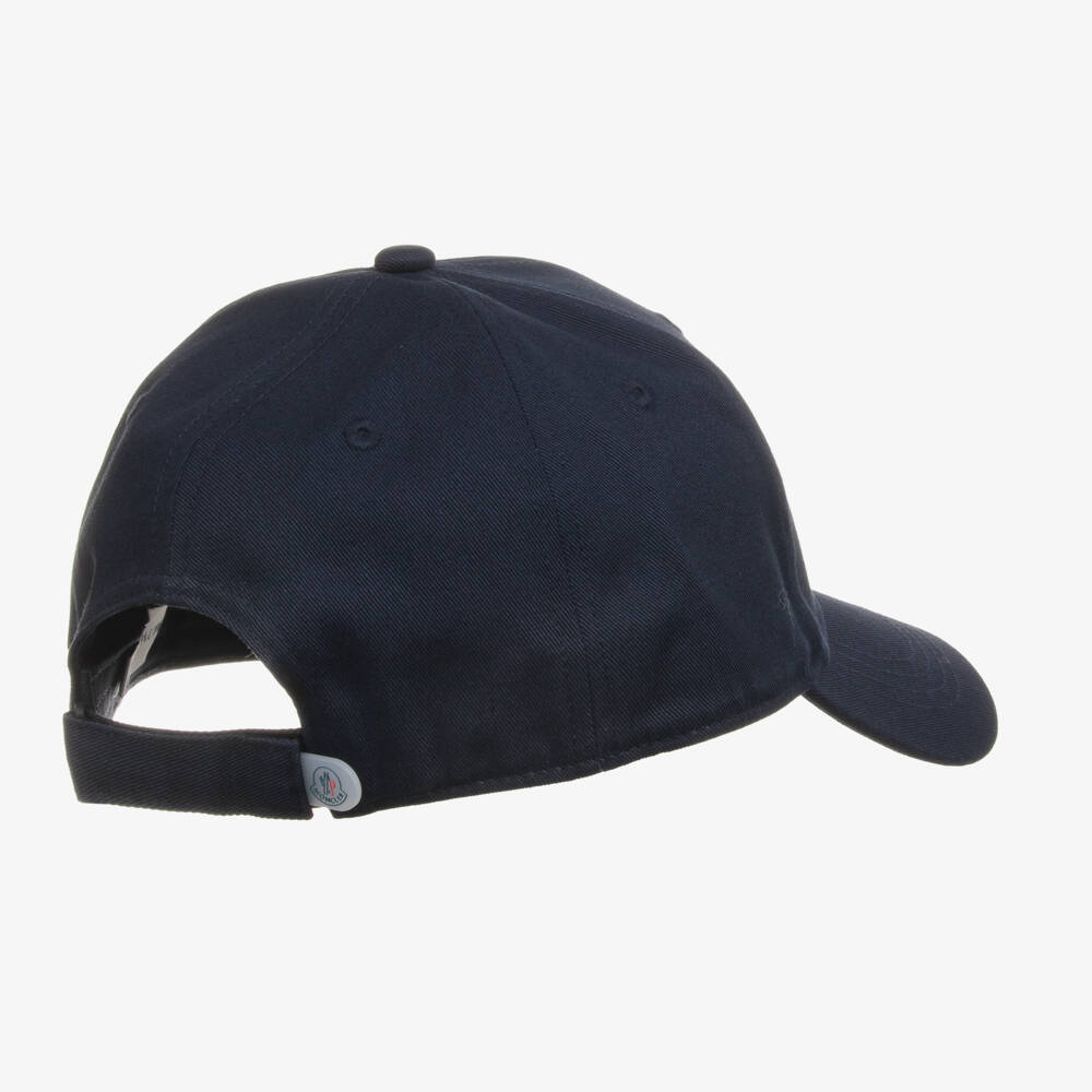Moncler Enfant-Navy Blue Cotton Baseball Cap | Childrensalon