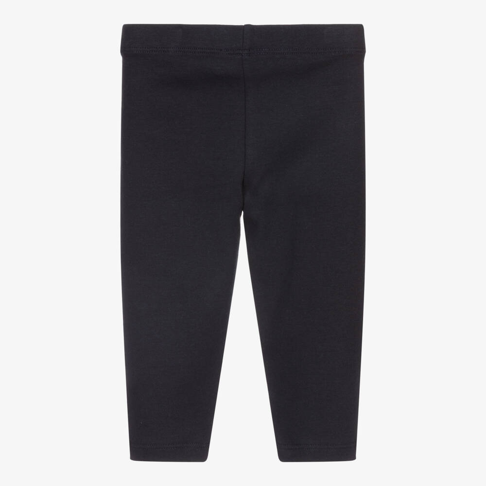 Moncler Enfant-Navy Blue Cotton Leggings | Childrensalon