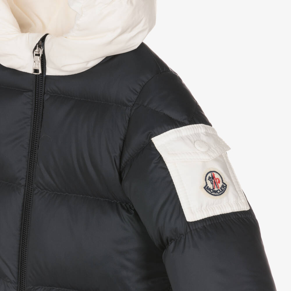 Moncler Enfant-Navy Blue Down Padded Baby Ueno Snowbag | Childrensalon