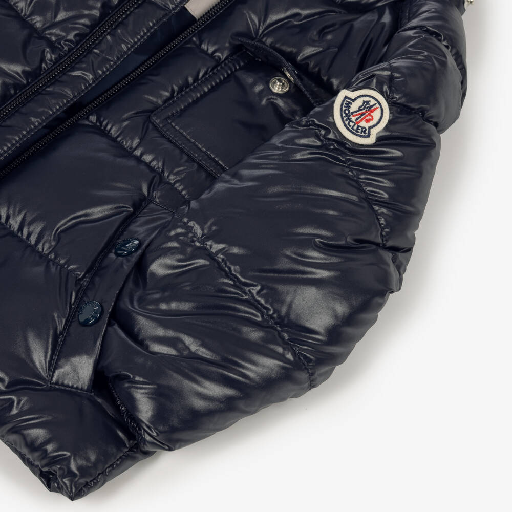 Moncler Enfant-Navy Blue K2F Down Padded Hooded Jacket | Childrensalon