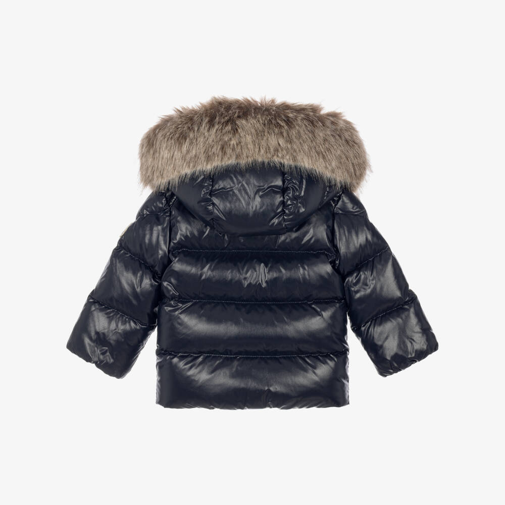 Moncler Enfant-Navy Blue K2F Down Padded Hooded Jacket | Childrensalon