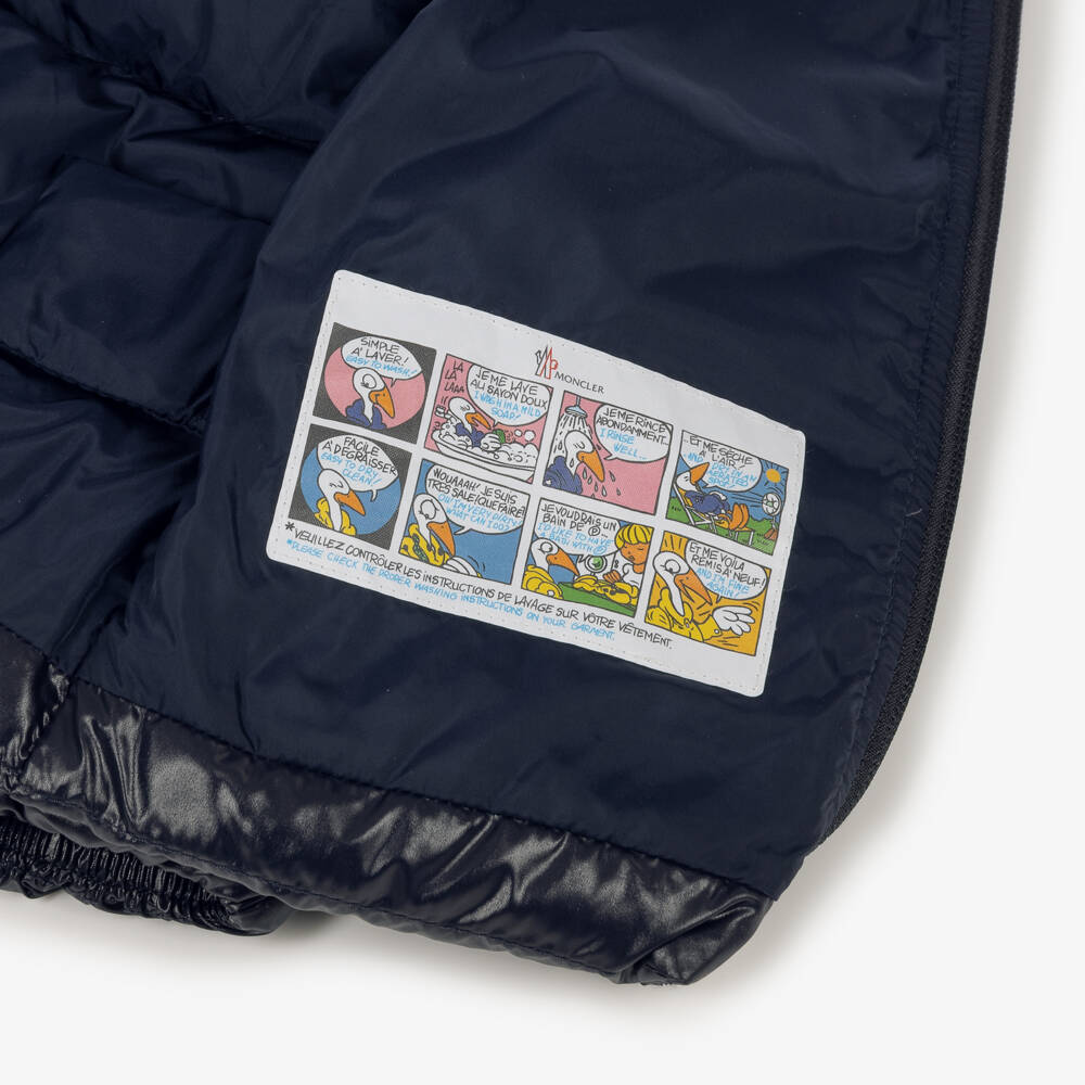 Moncler Enfant-Navy Blue K2F Down Padded Hooded Jacket | Childrensalon