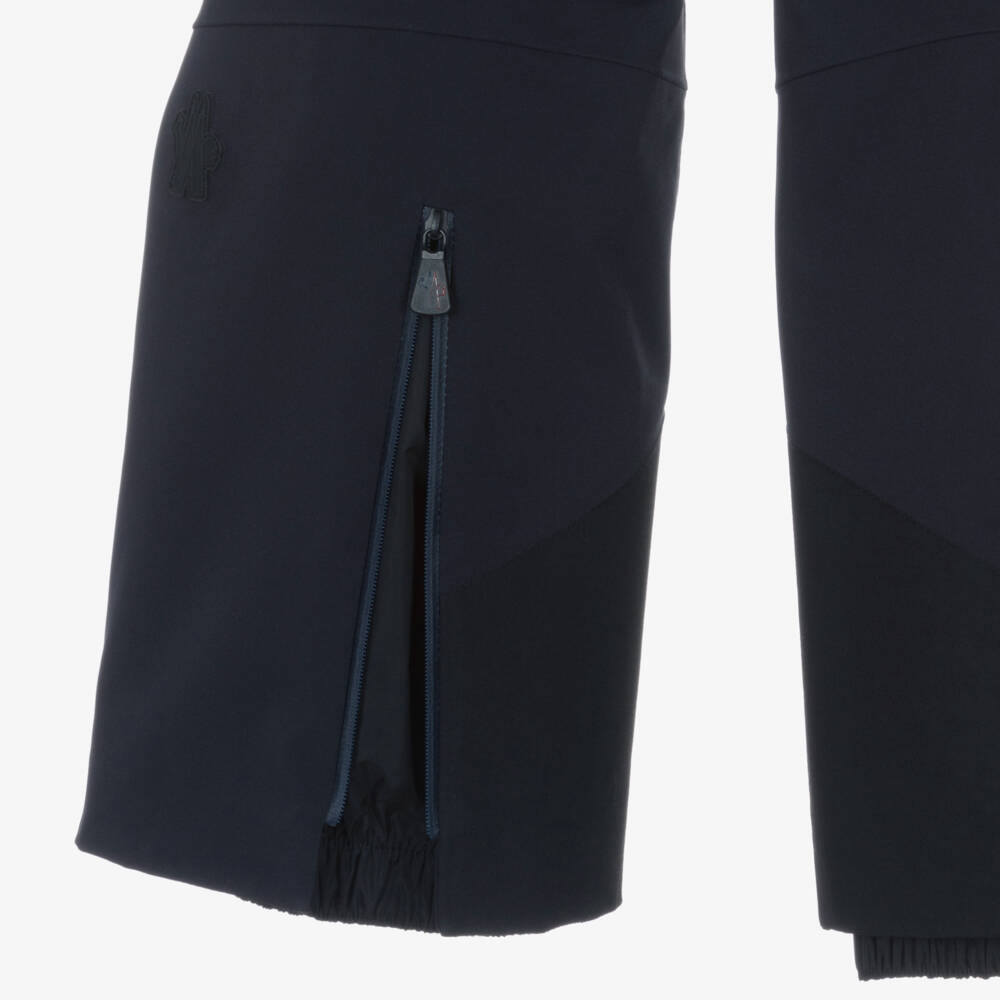 Moncler Enfant-Navy Blue Padded Technical Ski Trousers | Childrensalon