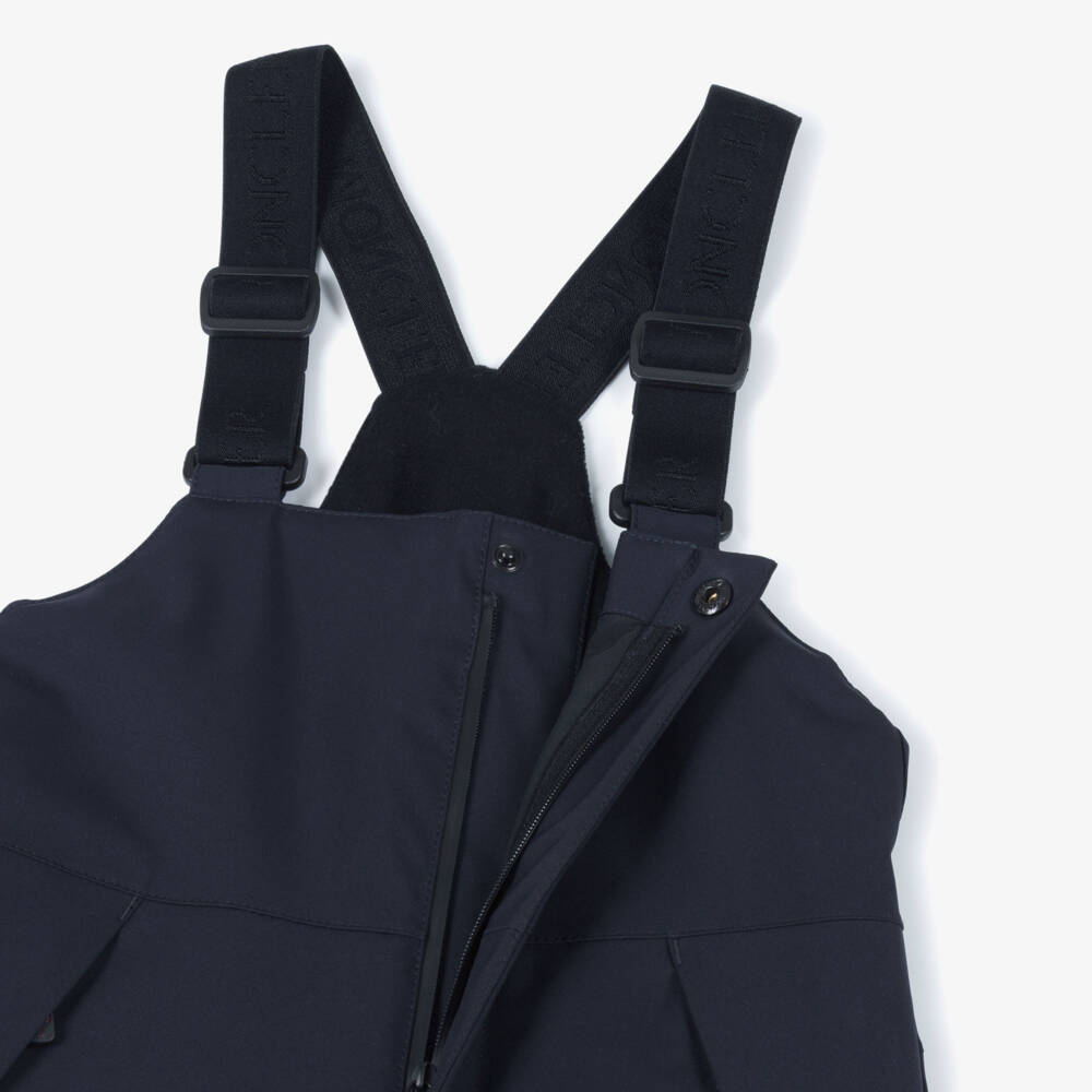 Moncler Enfant-Navy Blue Padded Technical Ski Trousers | Childrensalon