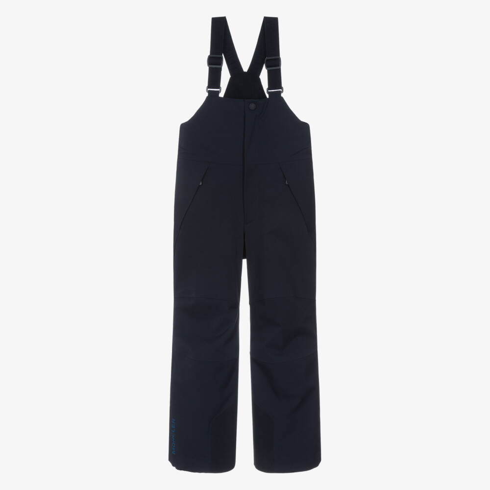 Moncler Enfant-Navy Blue Padded Technical Ski Trousers | Childrensalon