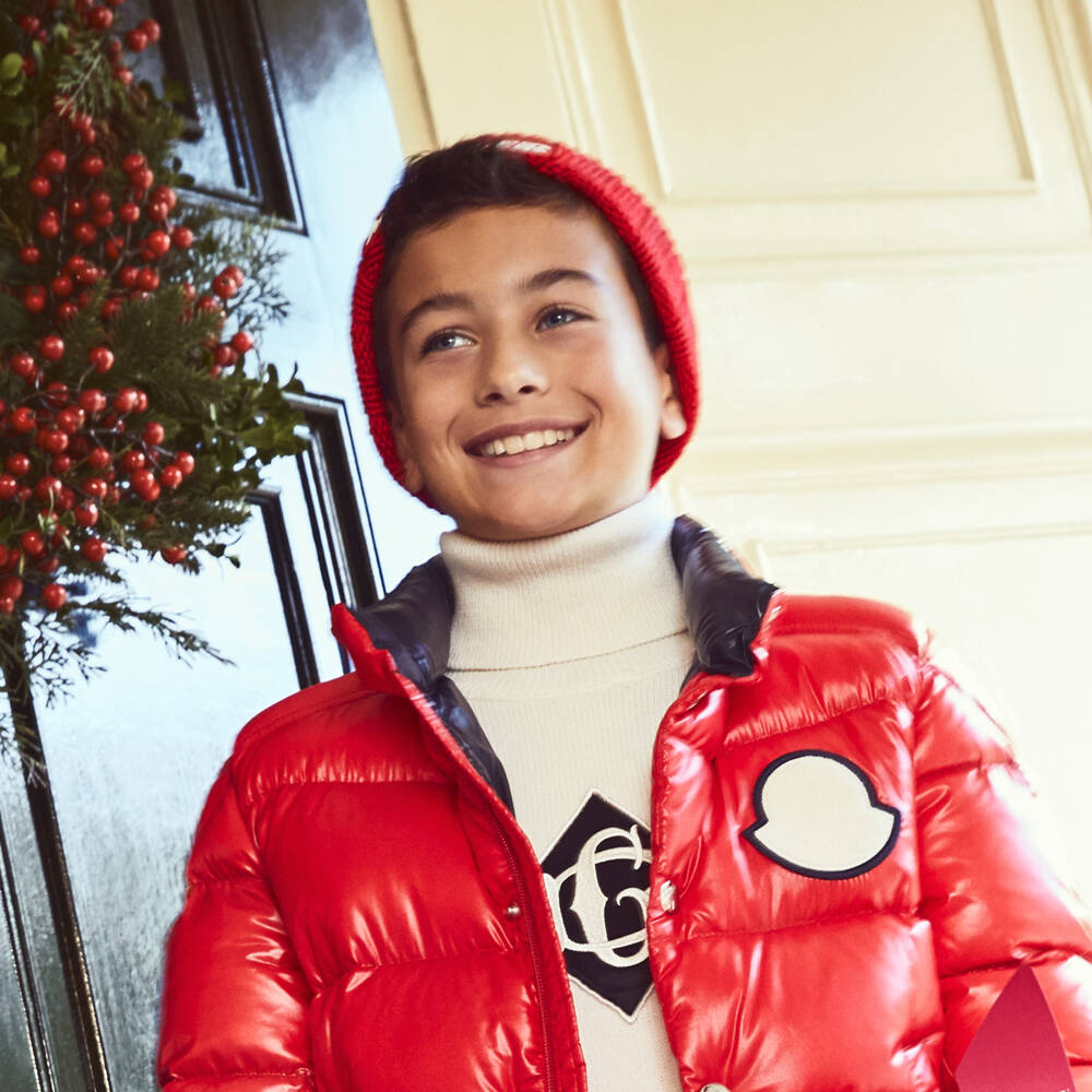Moncler Enfant-قبعة بوم- بوم صوف محبوك للأولاد | Childrensalon