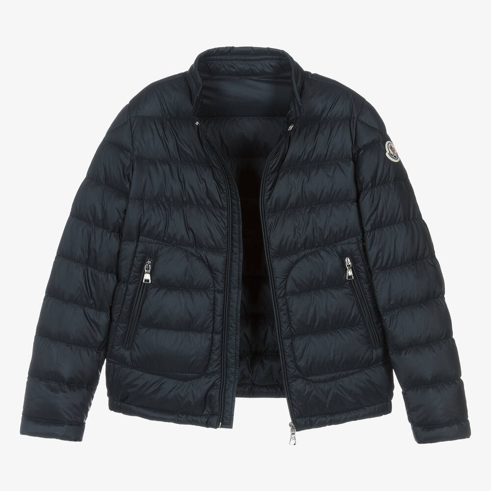 Moncler Enfant-جاكيت لون كحلي داكن مبطن بريش للمراهقين | Childrensalon