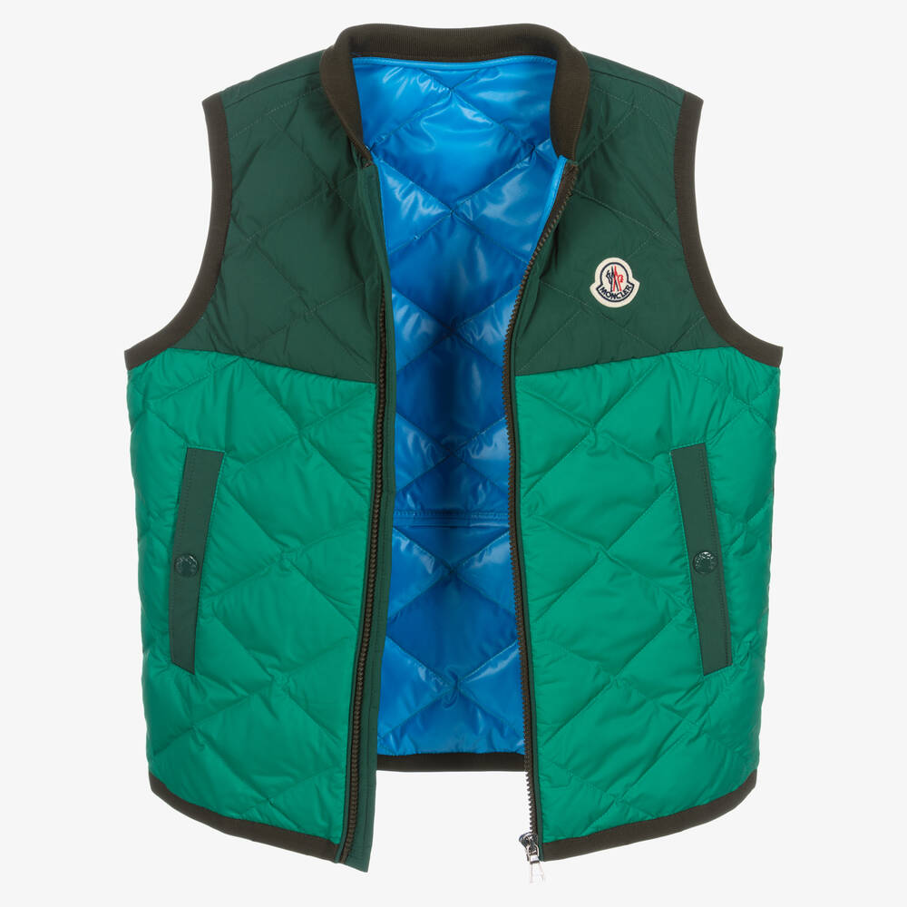 Moncler Enfant-Teen Boys Green Bokai Down Padded Gilet | Childrensalon