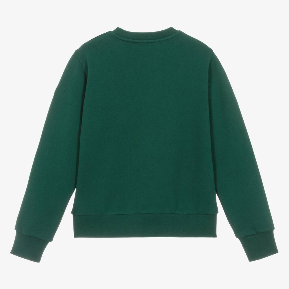 Moncler Enfant-سويتشيرت تينز ولادي قطن لون أخضر | Childrensalon