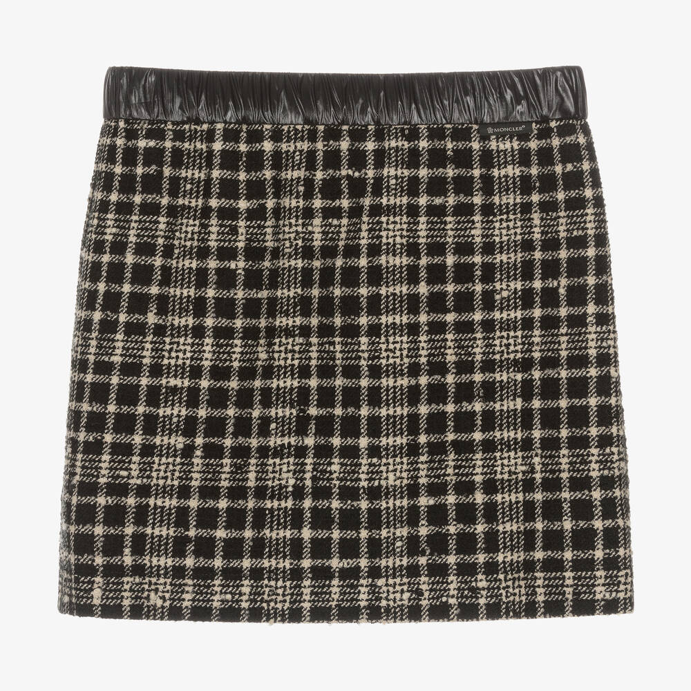 Moncler Enfant-Teen Girls Black & Beige Tweed Skirt | Childrensalon