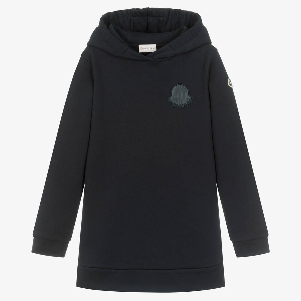Moncler Enfant-Teen Girls Blue Cotton Sweatshirt Dress | Childrensalon