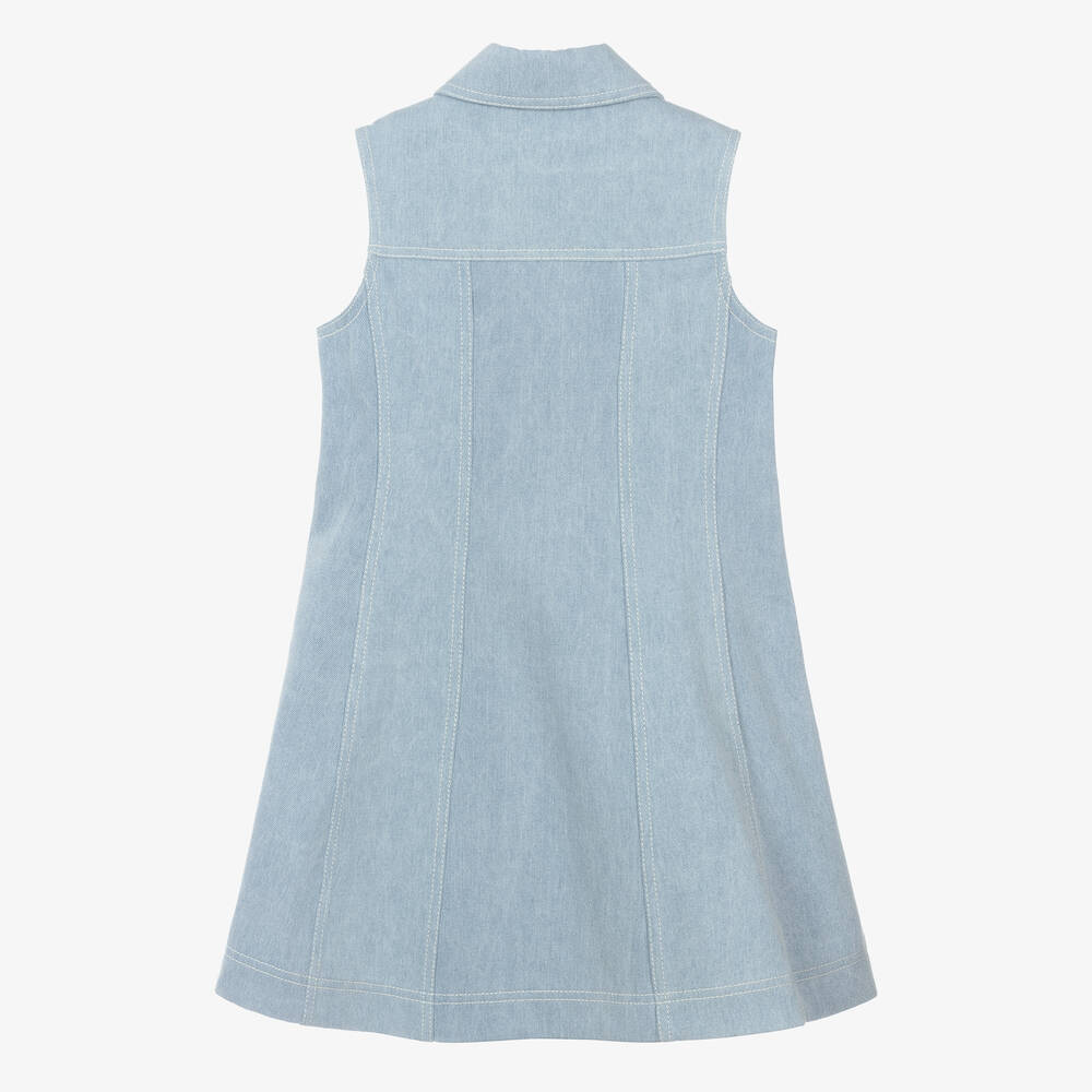 Moncler Enfant-Teen Girls Blue Denim Dress | Childrensalon