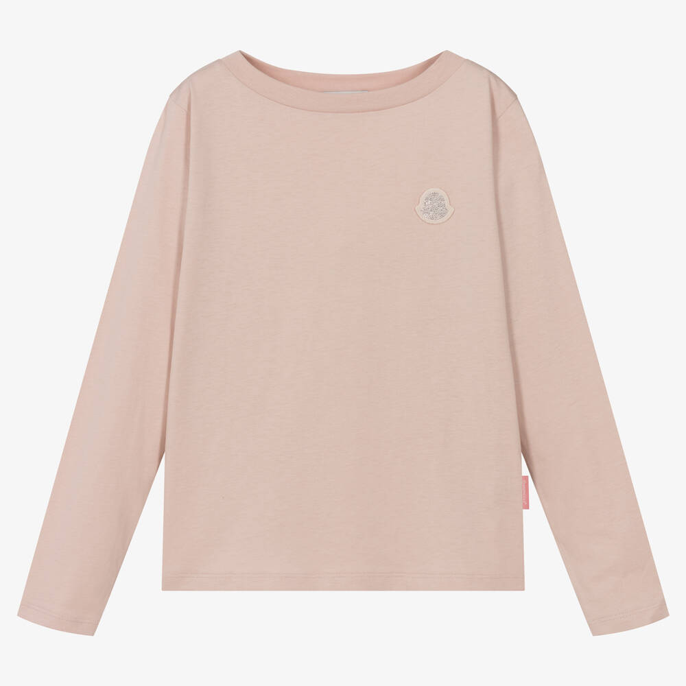 Moncler Enfant-Teen Girls Dusky Pink Cotton Top | Childrensalon