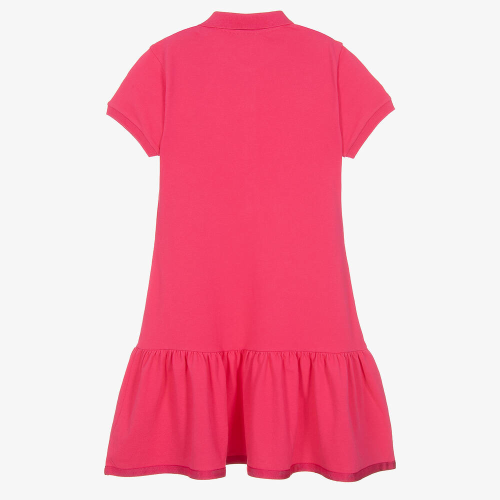 Moncler Enfant-Teen Girls Fuchsia Pink Cotton Polo Dress | Childrensalon