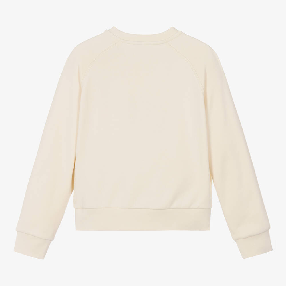 Moncler Enfant-سويتشيرت قطن لون عاجي تينز بناتي | Childrensalon