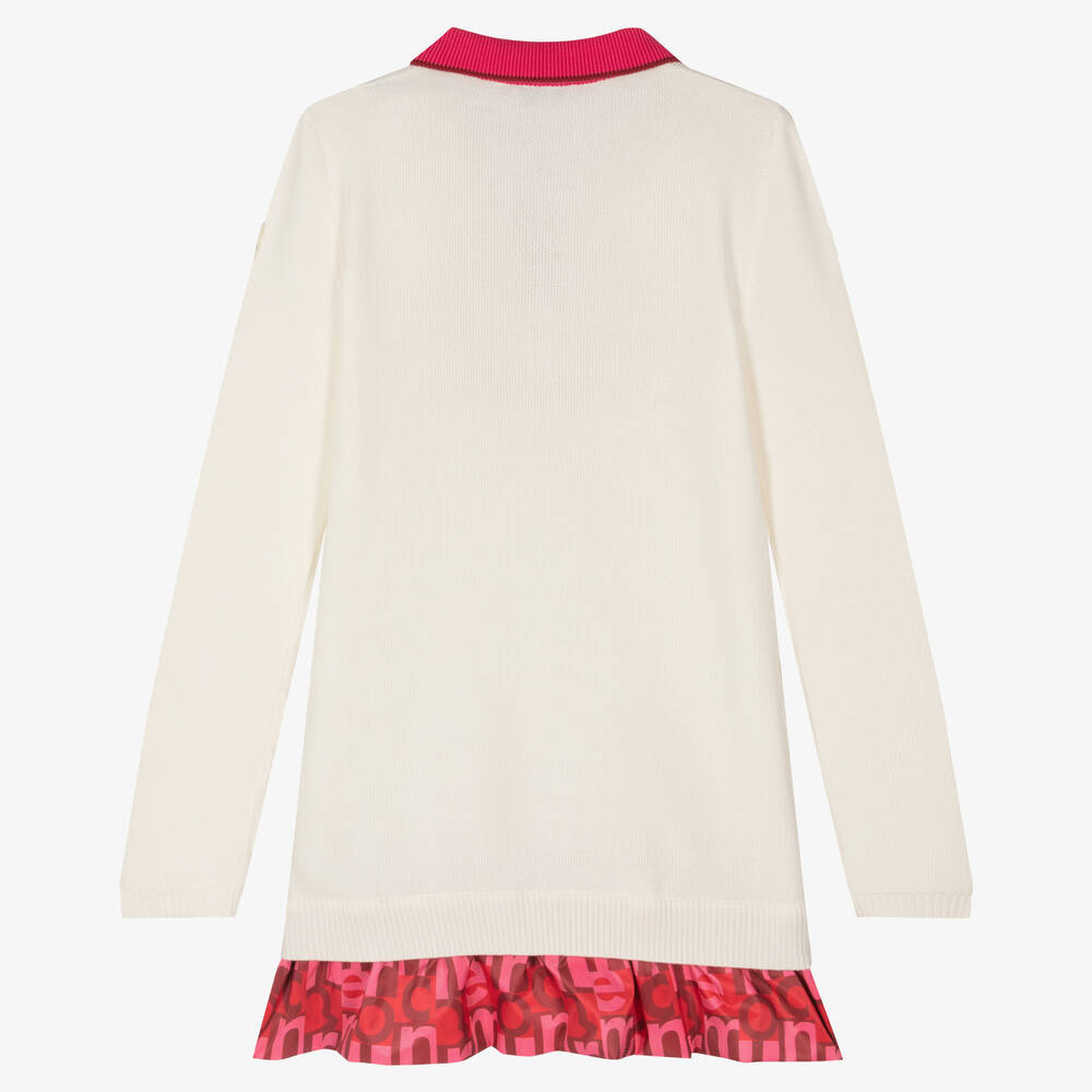 Moncler Enfant-Teen Girls Ivory Knitted Dress | Childrensalon