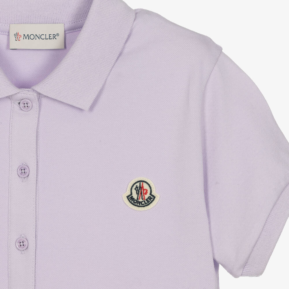 Moncler Enfant-فستان بولو قطن بيكيه لون أرجواني للمراهقات | Childrensalon