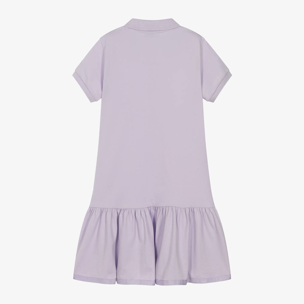 Moncler Enfant-فستان بولو قطن بيكيه لون أرجواني للمراهقات | Childrensalon