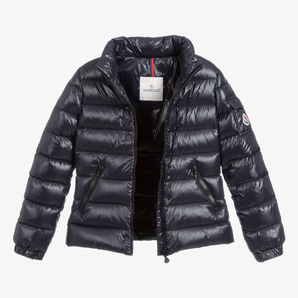 Moncler Enfant-جاكيت بافر هودي مبطن لون كحلي تينز بناتي | Childrensalon