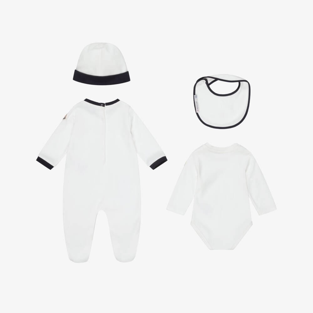 Moncler Enfant-طقم أفارول بيبي غرو قطن لون أبيض للرضع | Childrensalon