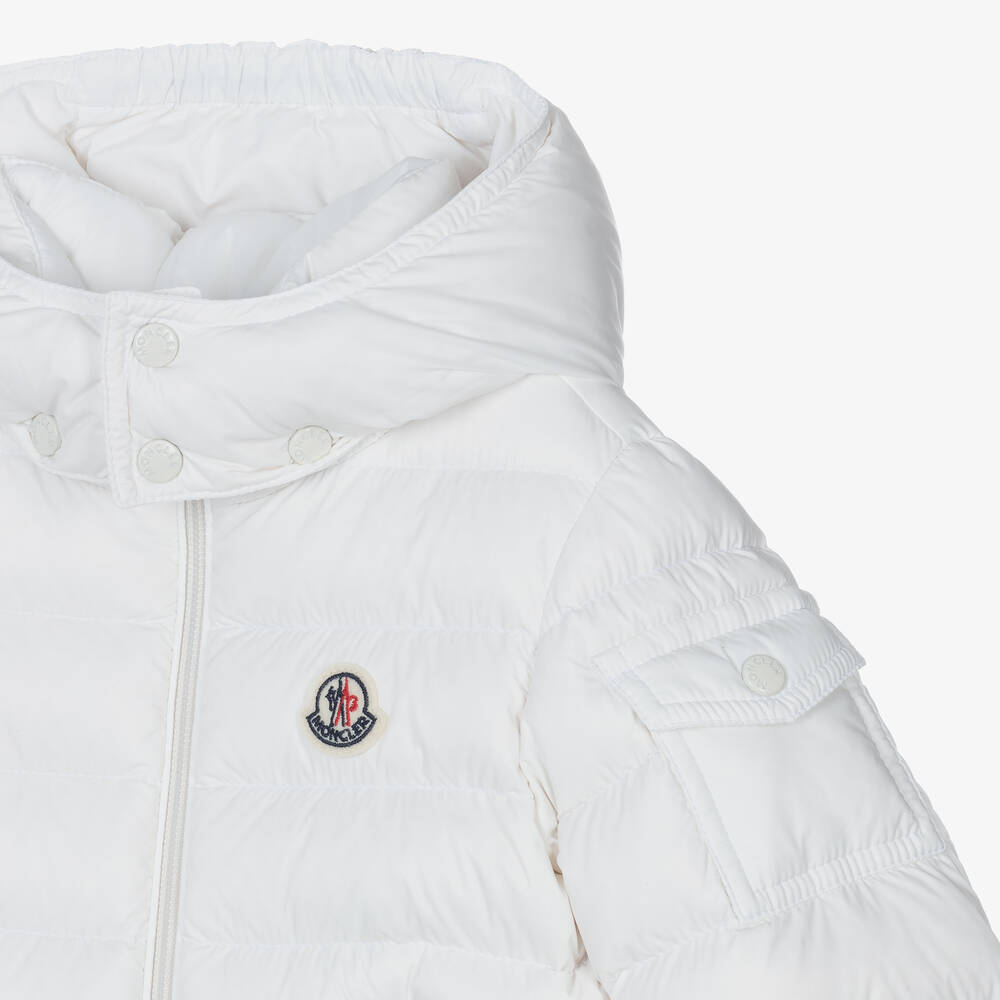 Moncler Enfant-White Jules Down Puffer Jacket | Childrensalon