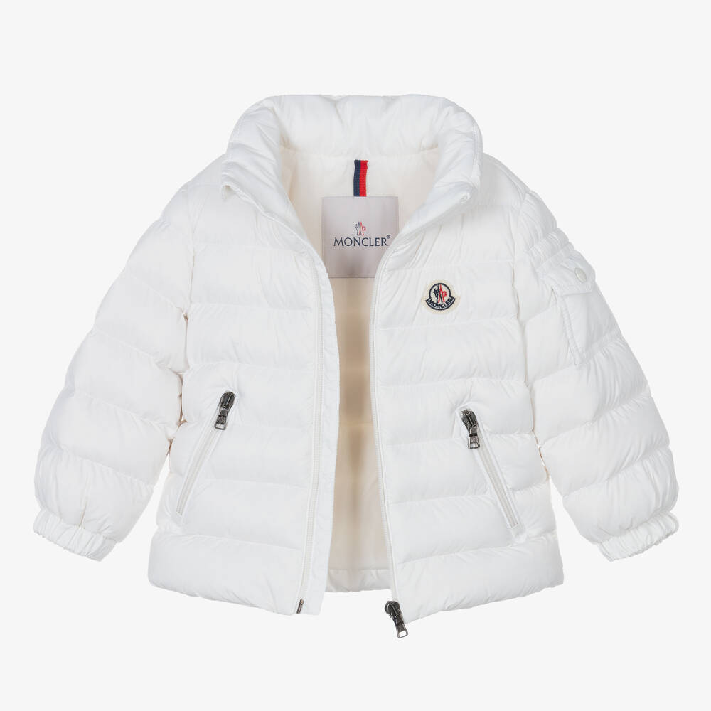 Moncler Enfant-White Jules Down Puffer Jacket | Childrensalon