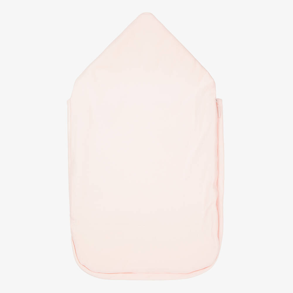 Monnalisa-Baby Girls Pink Cotton Floral Bow Nest (74cm) | Childrensalon