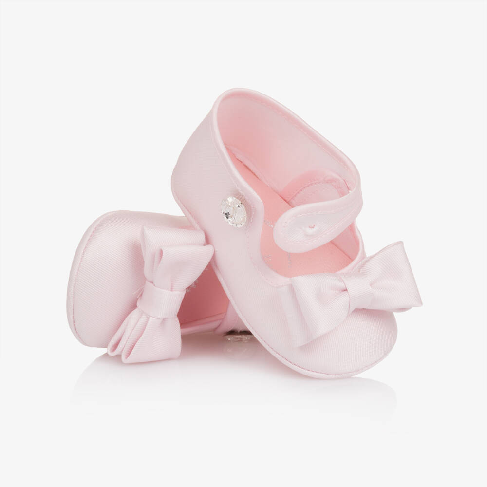 Monnalisa-Baby Girls Pink Pre-Walker Shoes | Childrensalon