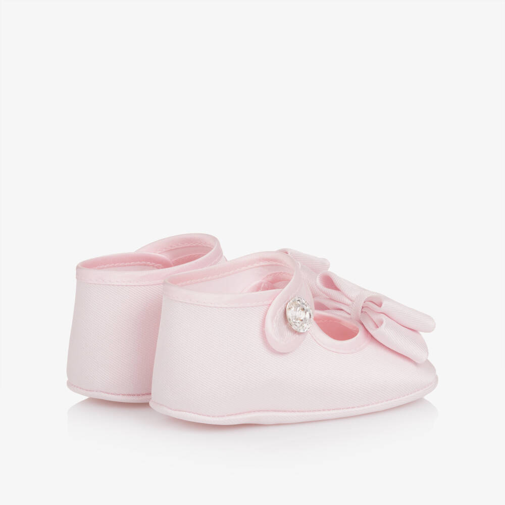 Monnalisa-Baby Girls Pink Pre-Walker Shoes | Childrensalon
